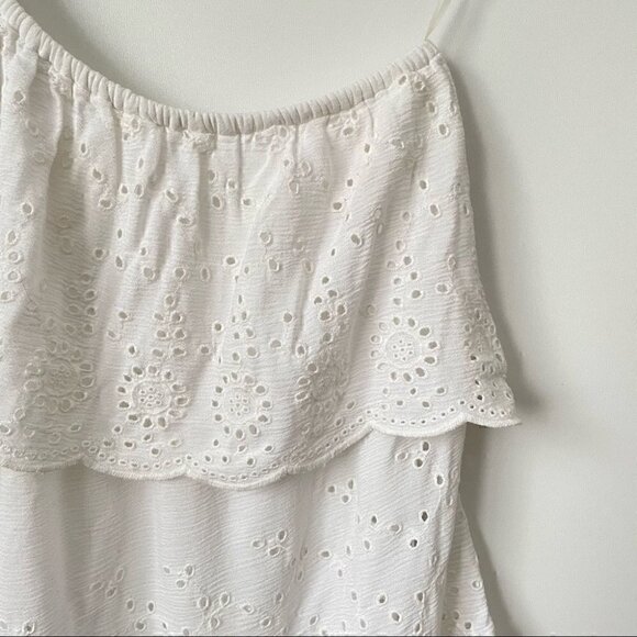 American Eagle One Shoulder Embroidery Eyelet Top Blouse, Sz M - Picture 4 of 9